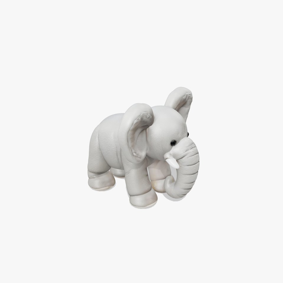 Plush Elephant Toy with Oversized Ears model pack